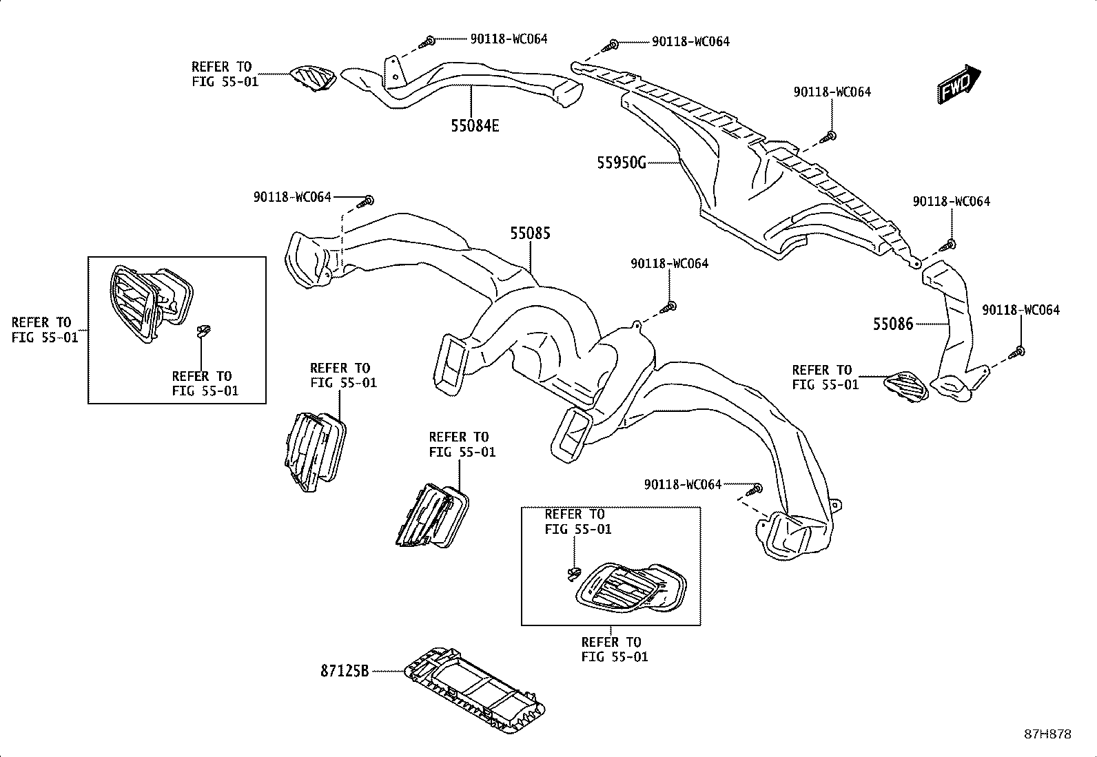 55950-WC001 NOZZLE ASSY, DEFROSTER product image