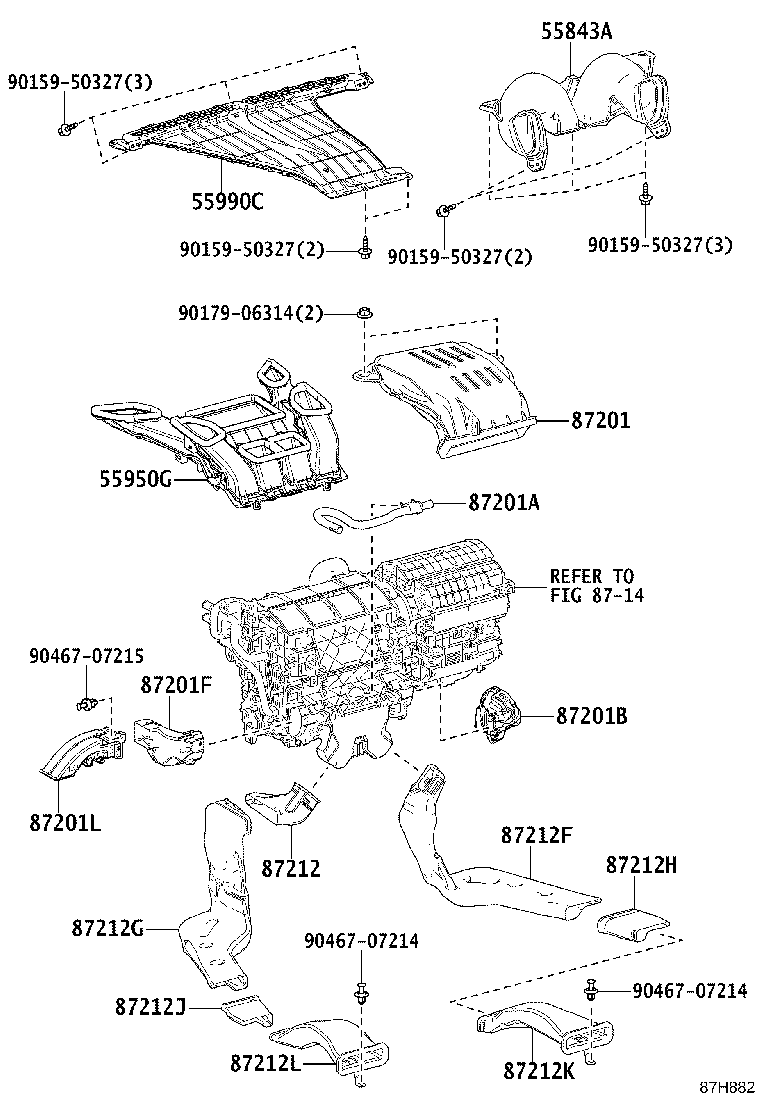 87201-58170 DUCT SUB-ASSY, AIR, NO.1 product image