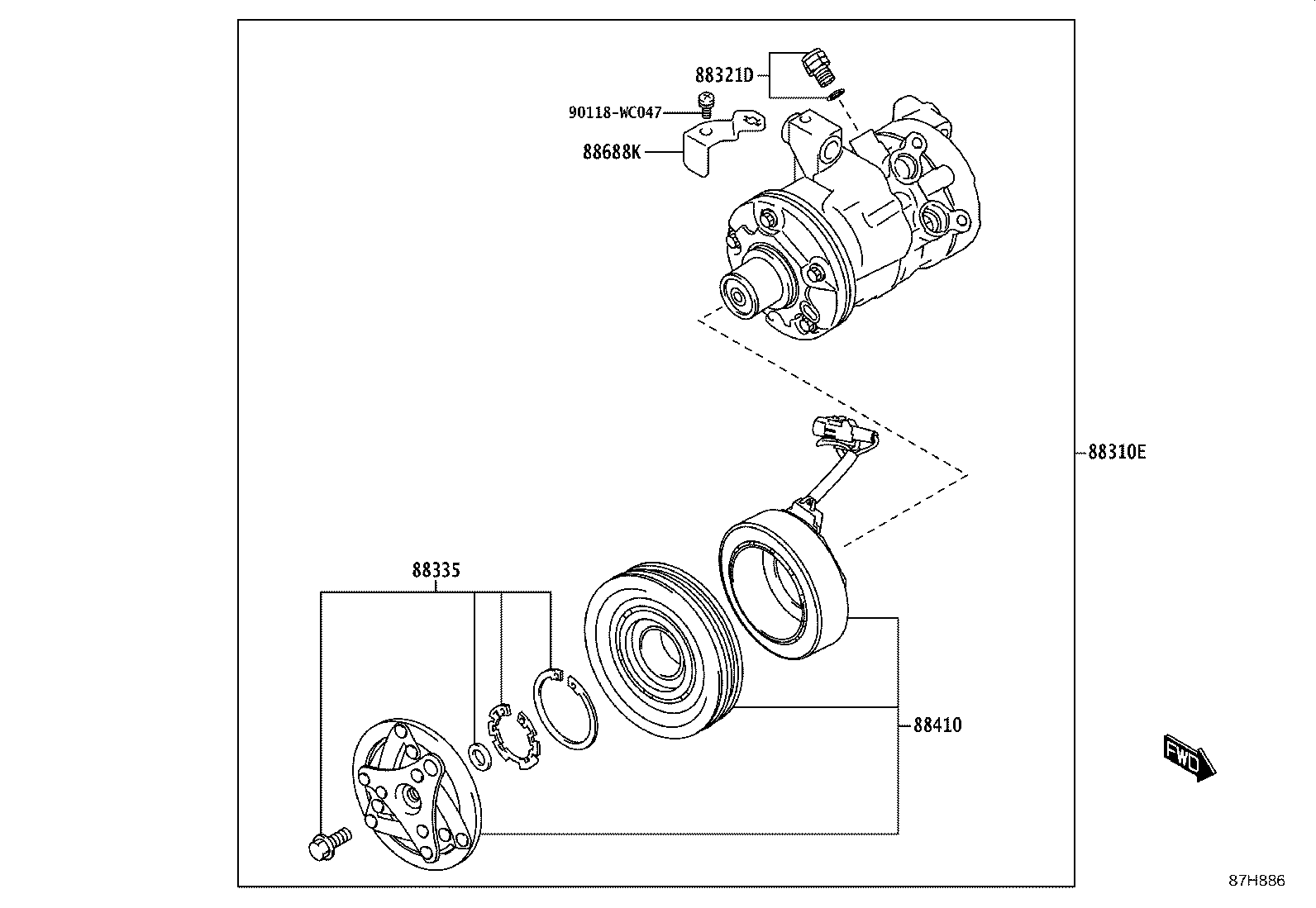 88397-WC001 BRACKET, COOLER COMPRESSOR product image
