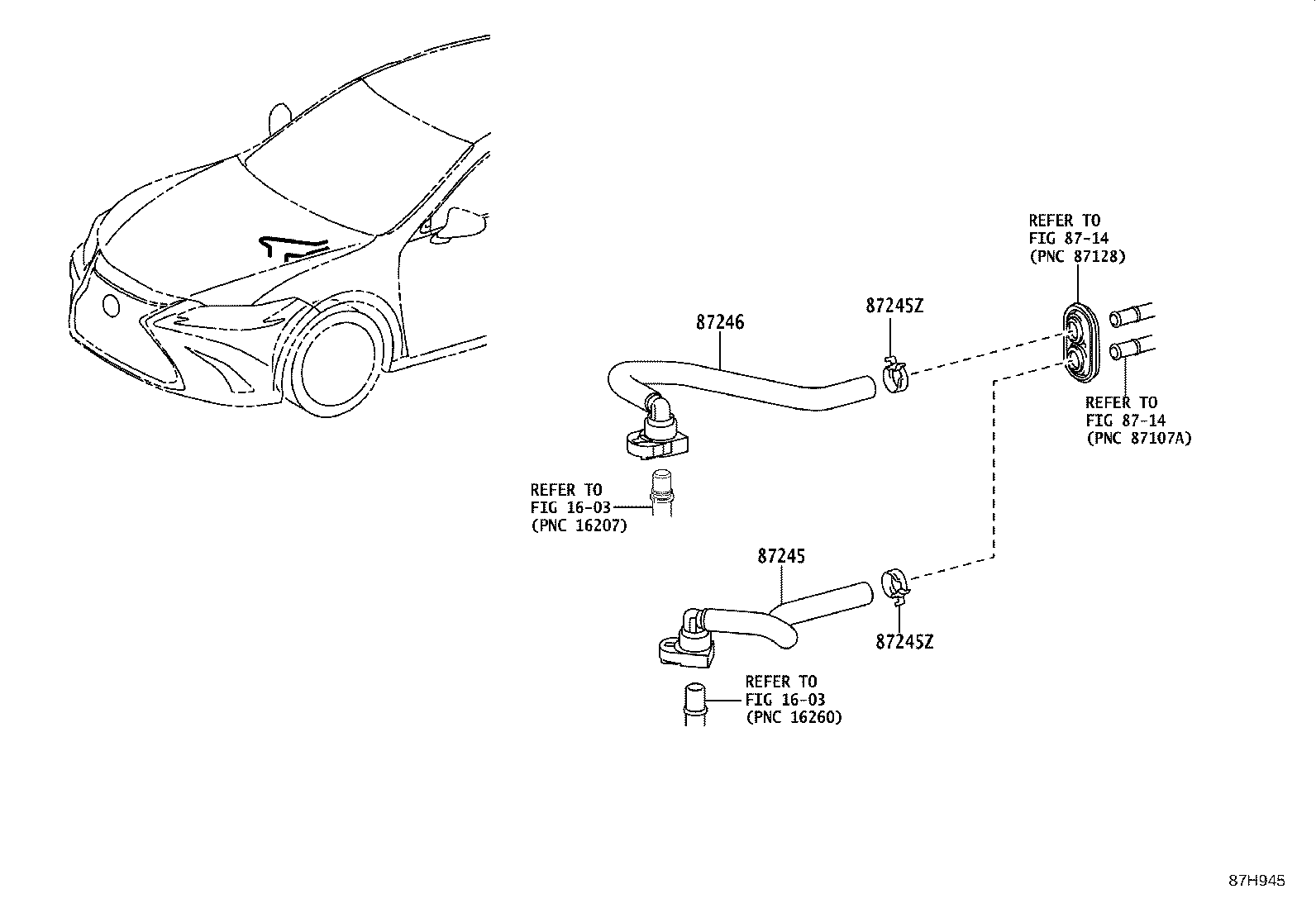 87209-33140 HOSE, HEATER WATER, INLET product image