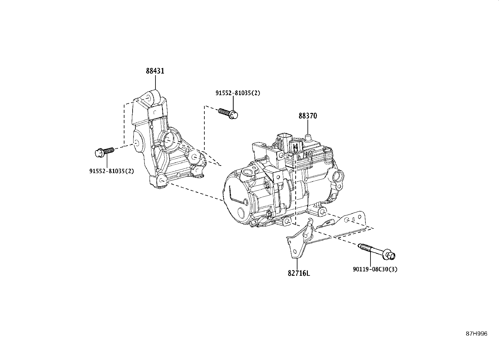 88431-48070 BRACKET, COMPRESSOR MOUNTING, NO.1 product image