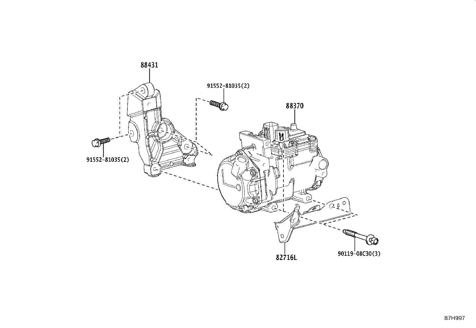 88431-48070 BRACKET, COMPRESSOR MOUNTING, NO.1 product image