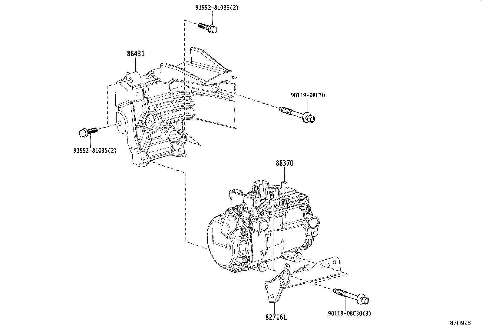 88431-48070 BRACKET, COMPRESSOR MOUNTING, NO.1 product image