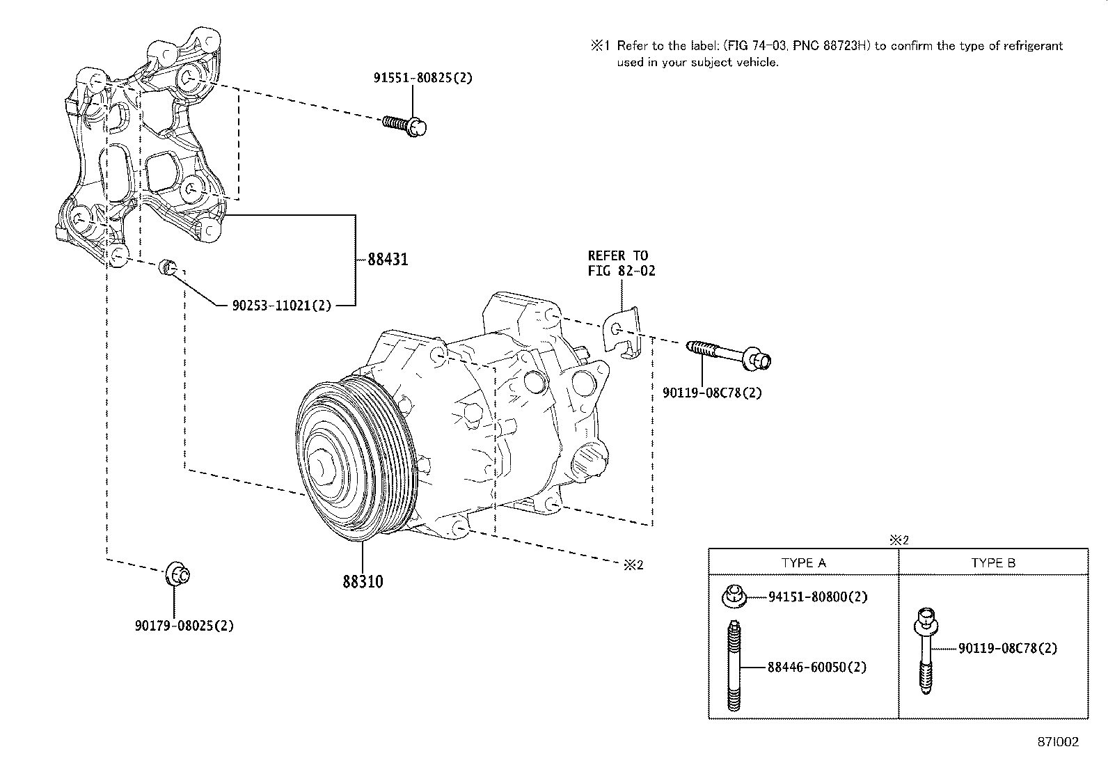 88310-48321 COMPRESSOR ASSY, W/PULLEY product image