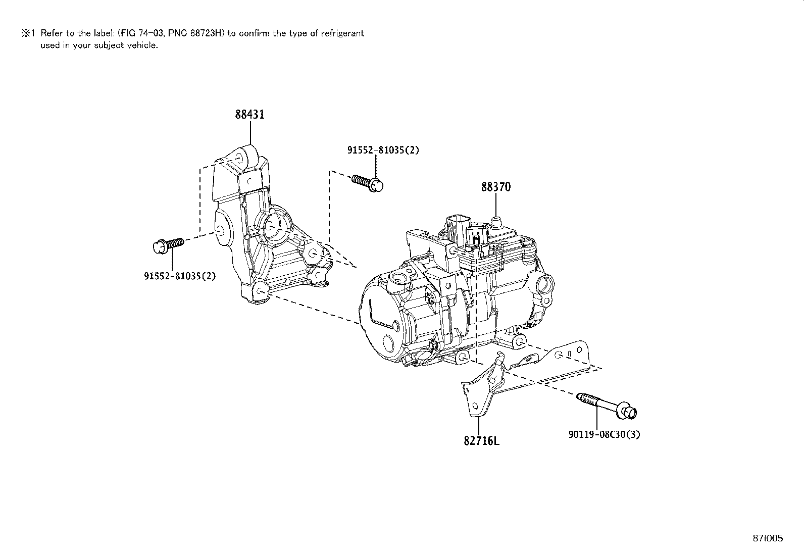 88310-48321 COMPRESSOR ASSY, W/PULLEY product image