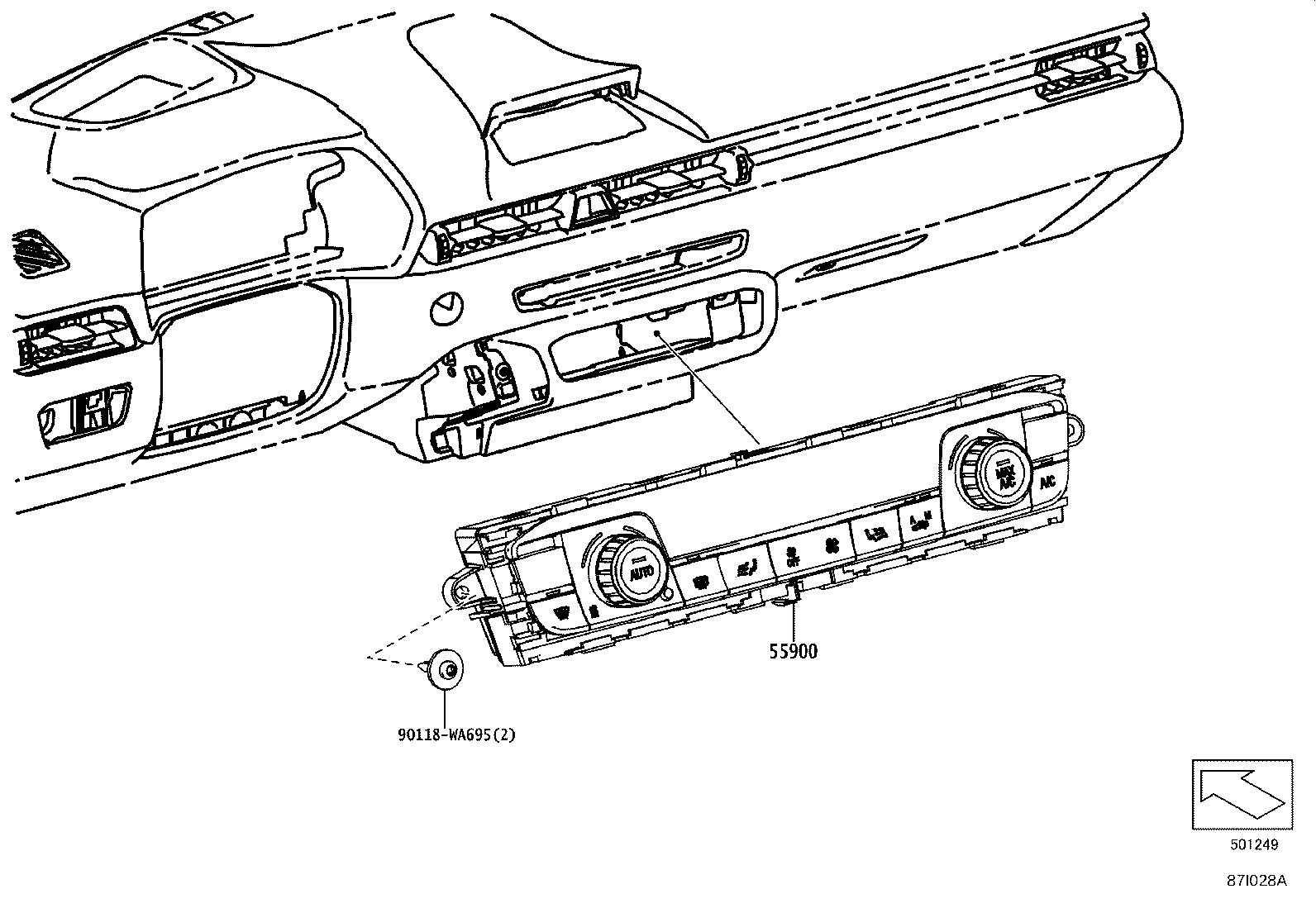 Toyota 55085-WAA01 DUCT SUB-ASSY, HEATER TO REGISTER, NO.1