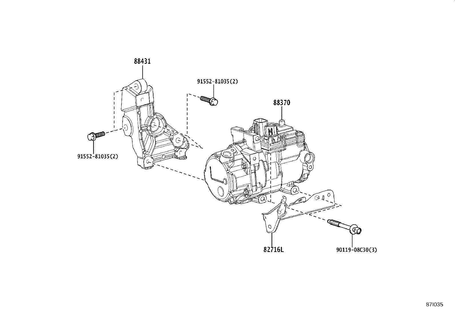 88370-48140 COMPRESSOR ASSY, W/MOTOR product image