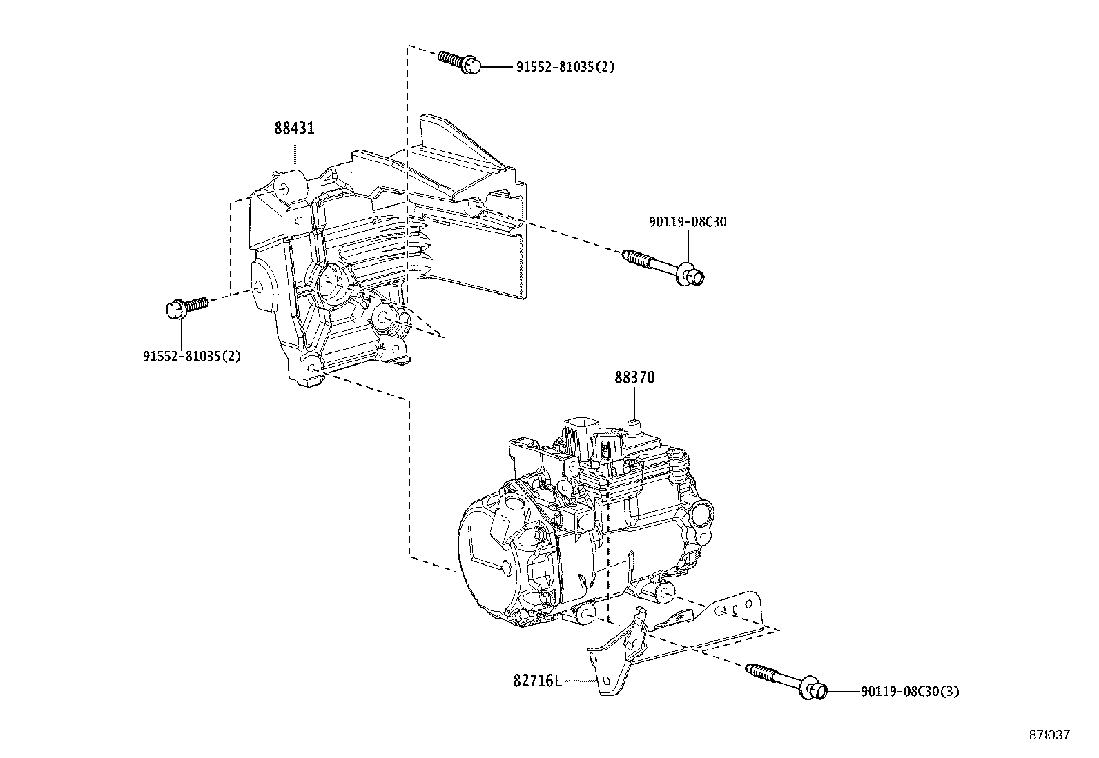 88370-48140 COMPRESSOR ASSY, W/MOTOR product image