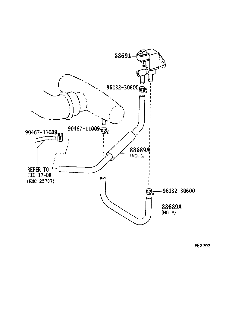 17342-74240 HOSE, COOLER VACUUM NO.1 product image