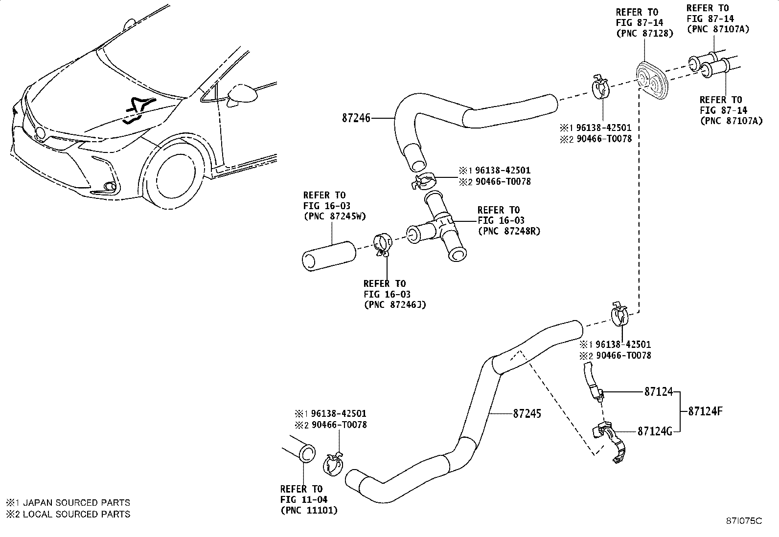 87245-F4100 HOSE, HEATER WATER, OUTLET product image