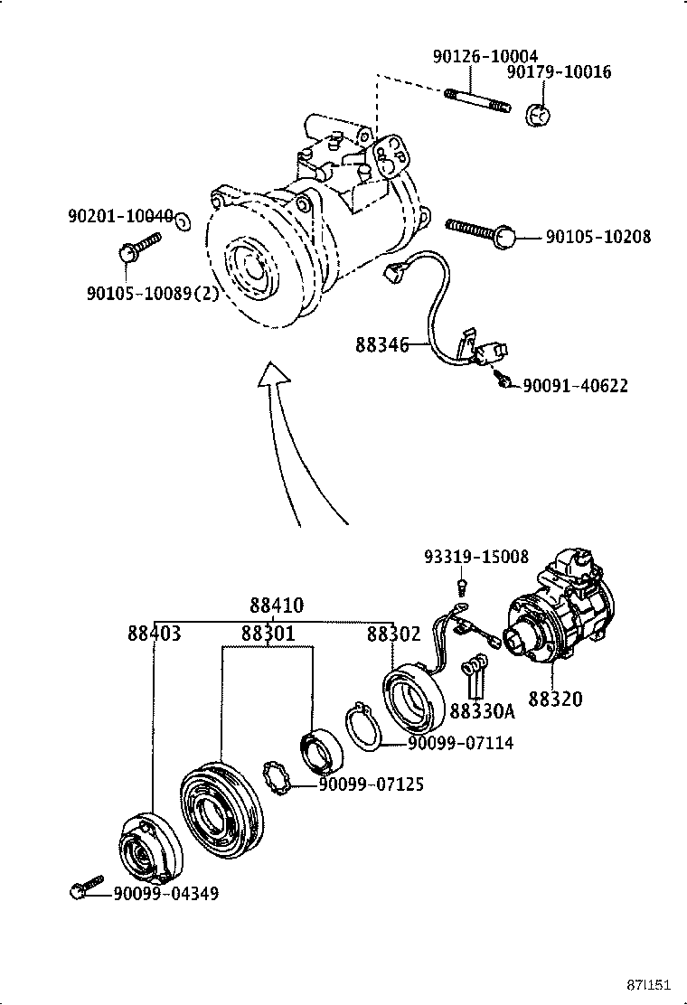 88412-30470 ROTOR SUB-ASSY, MAGNET CLUTCH product image