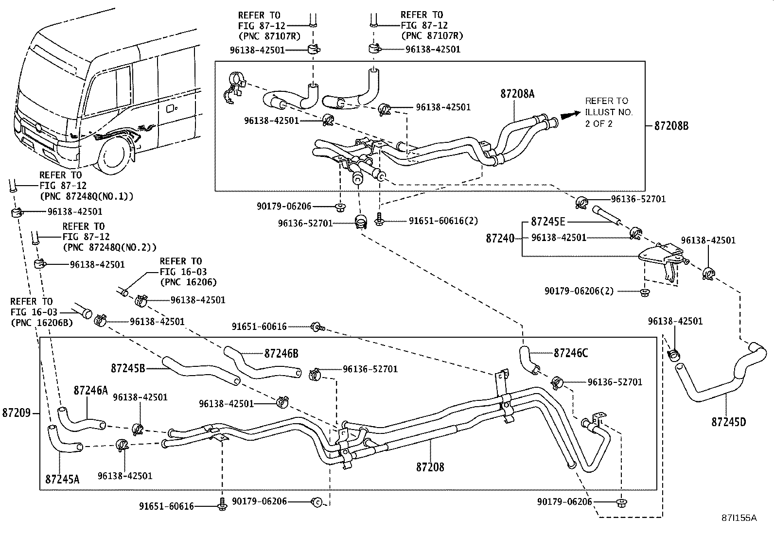 87208-36E80 PIPE SUB-ASSY, HEATER WATER, A product image