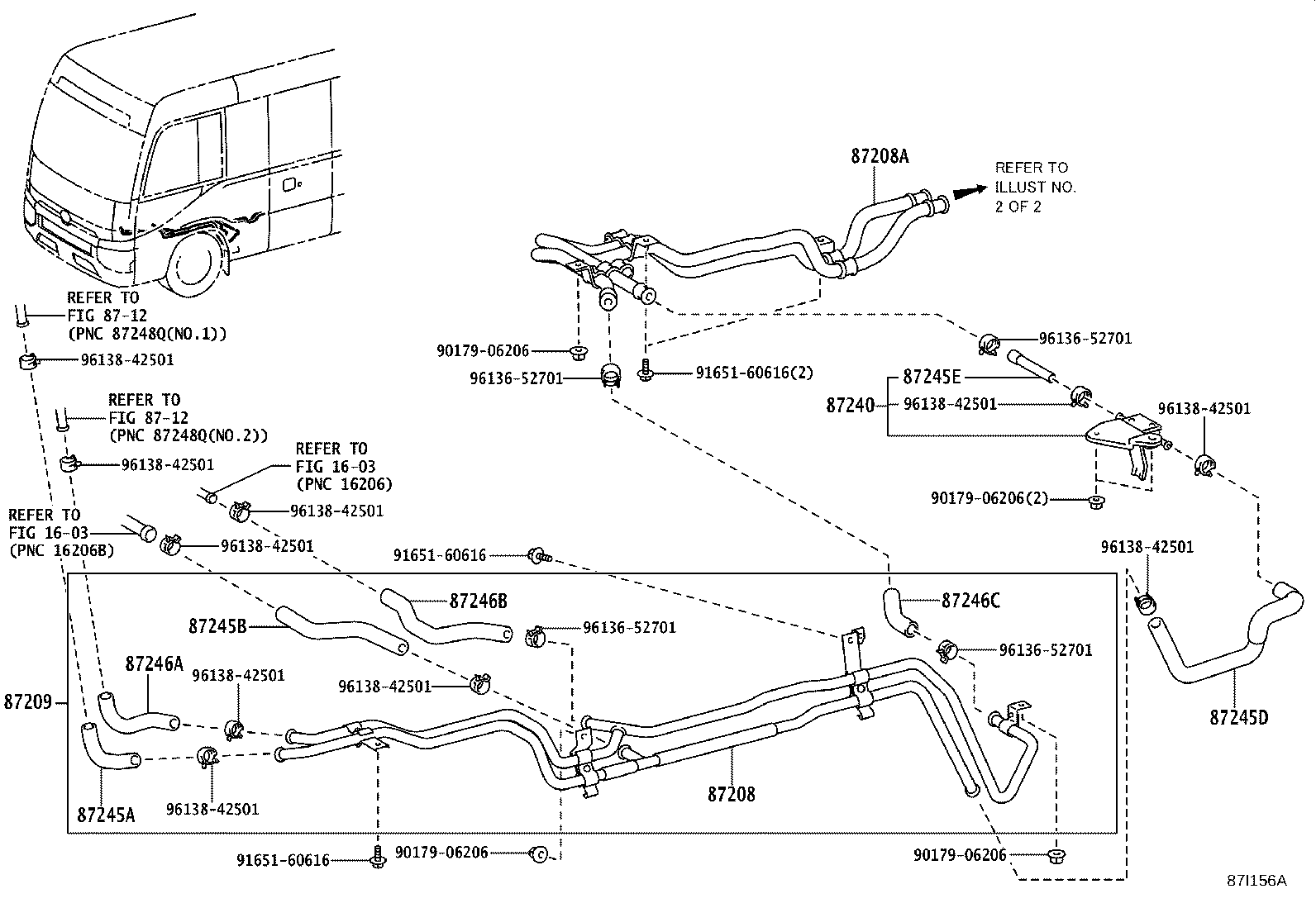 87208-36E80 PIPE SUB-ASSY, HEATER WATER, A product image