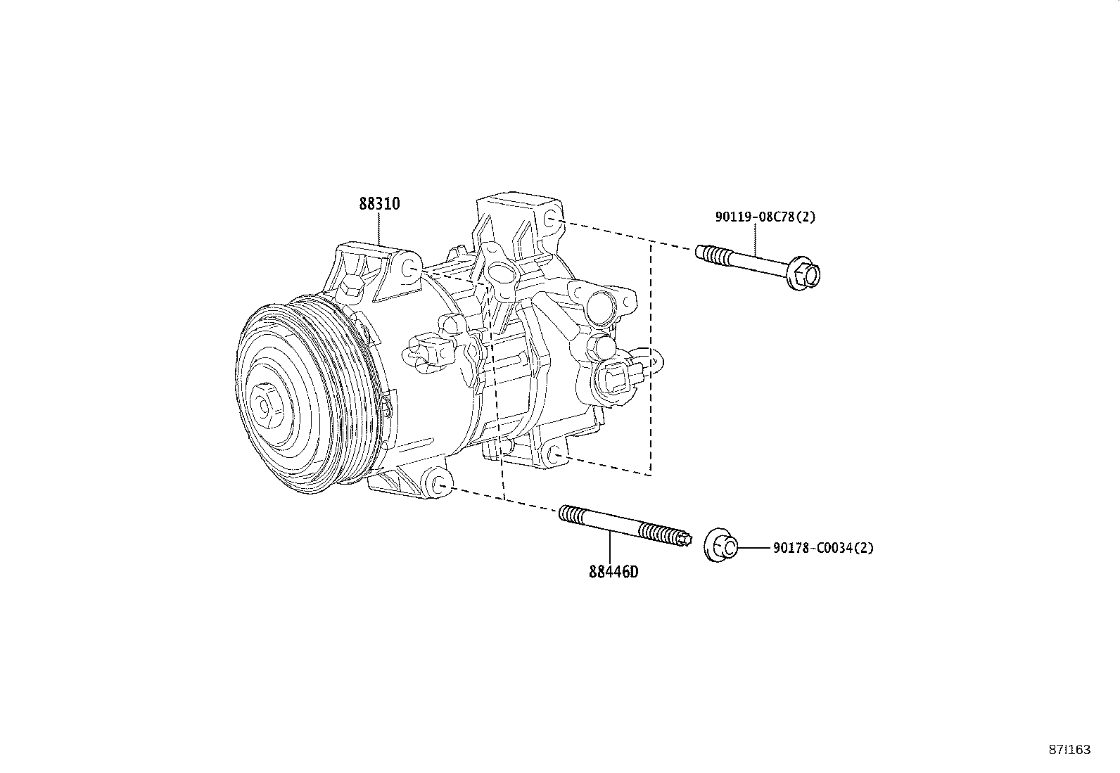 88370-02010 COMPRESSOR ASSY, W/MOTOR product image