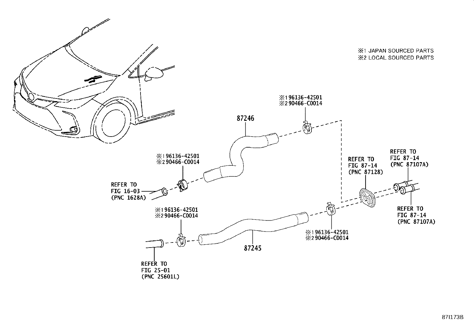87209-02770 HOSE, HEATER WATER, OUTLET product image