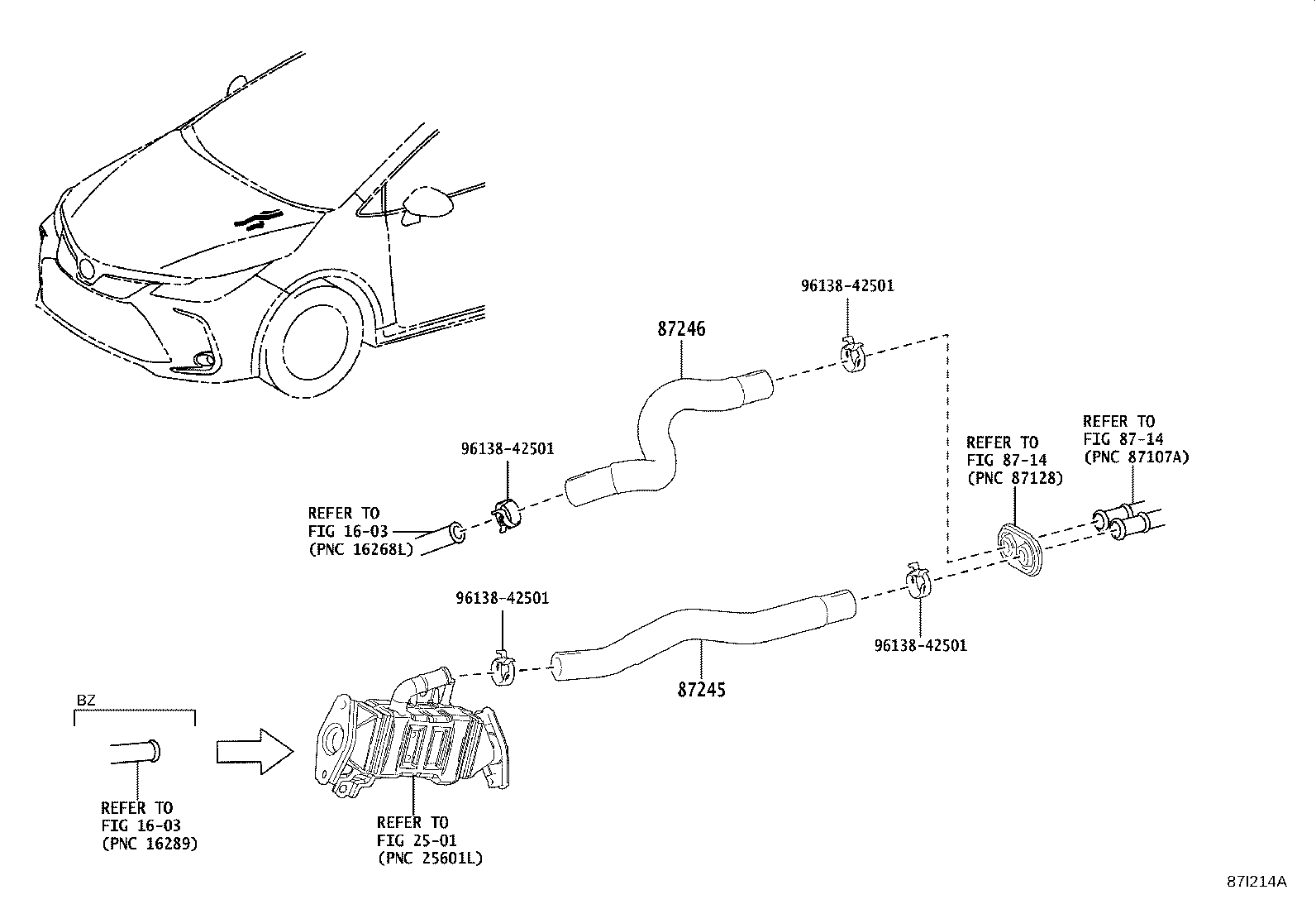 87245-02T90 HOSE, HEATER WATER, INLET product image
