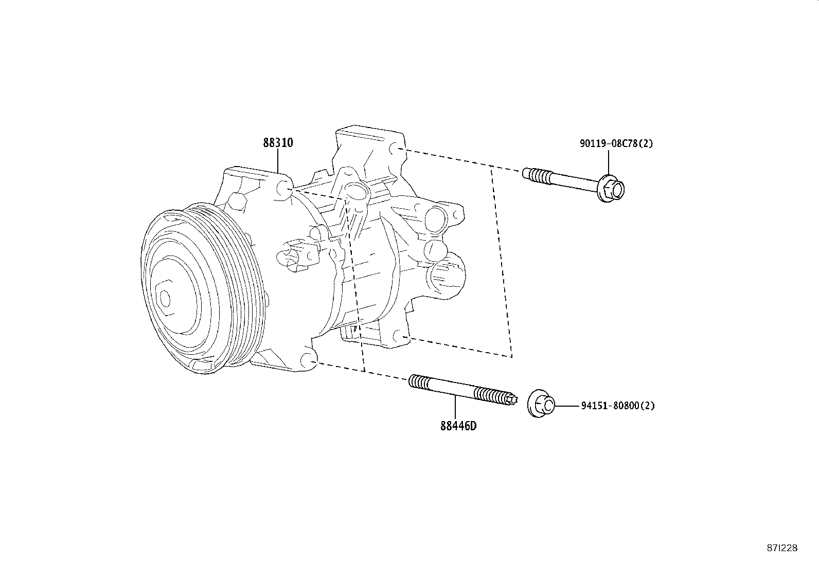 88310-12B80 COMPRESSOR ASSY, W/PULLEY product image