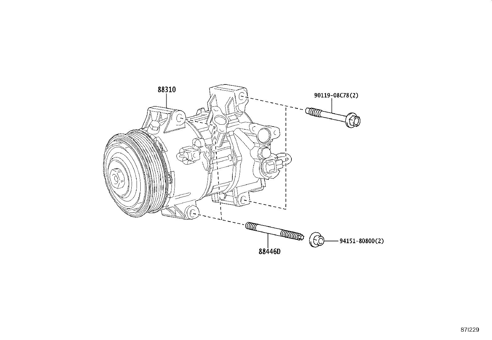 88310-12B80 COMPRESSOR ASSY, W/PULLEY product image