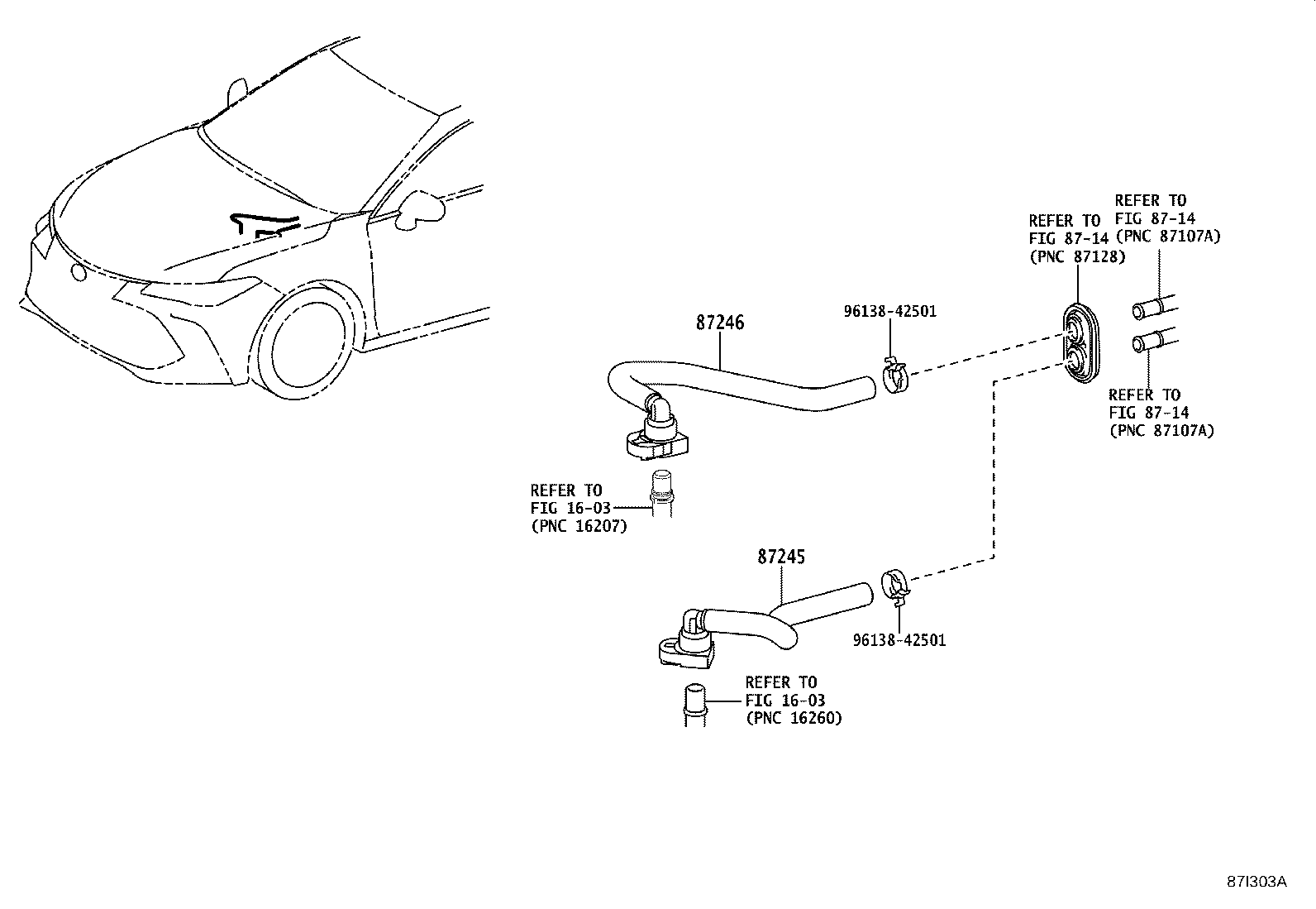 87209-07010 HOSE, HEATER WATER, INLET product image