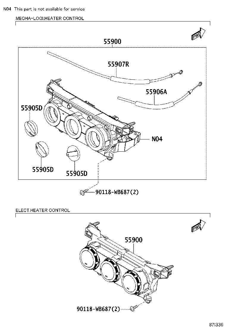 55936-WB021 CONTROL ASSY, AIR CONDITIONER product image