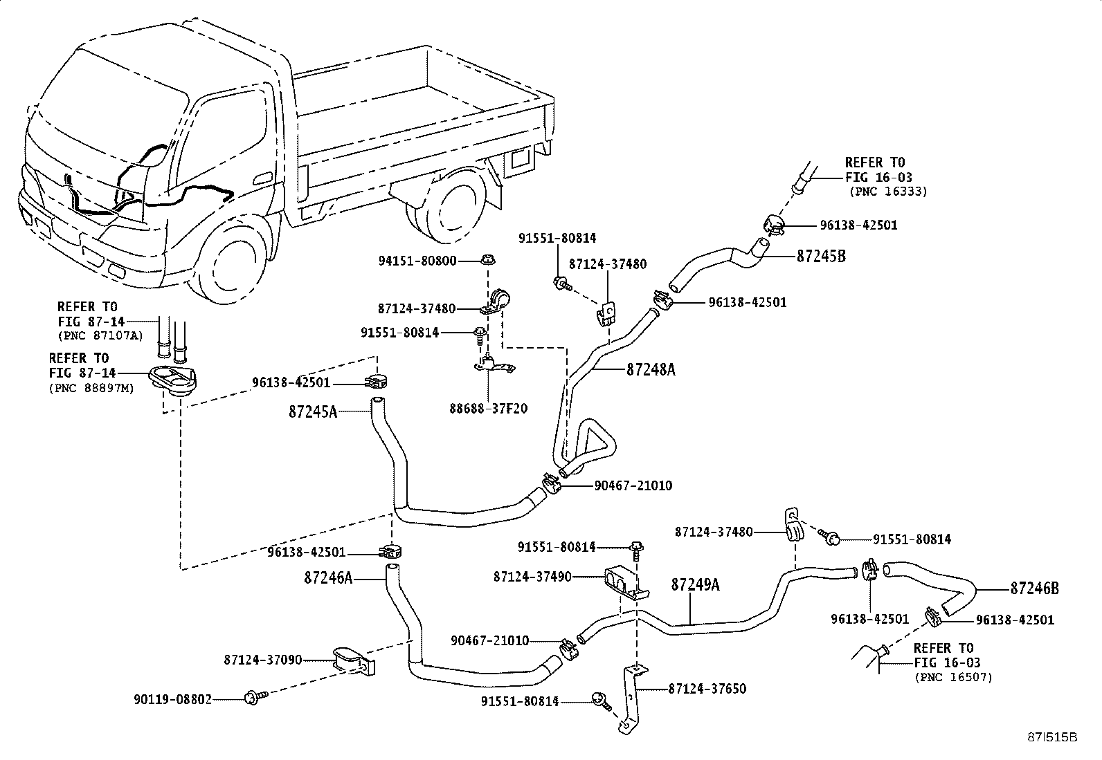 87245-37K80 HOSE, HEATER WATER, INLET B product image