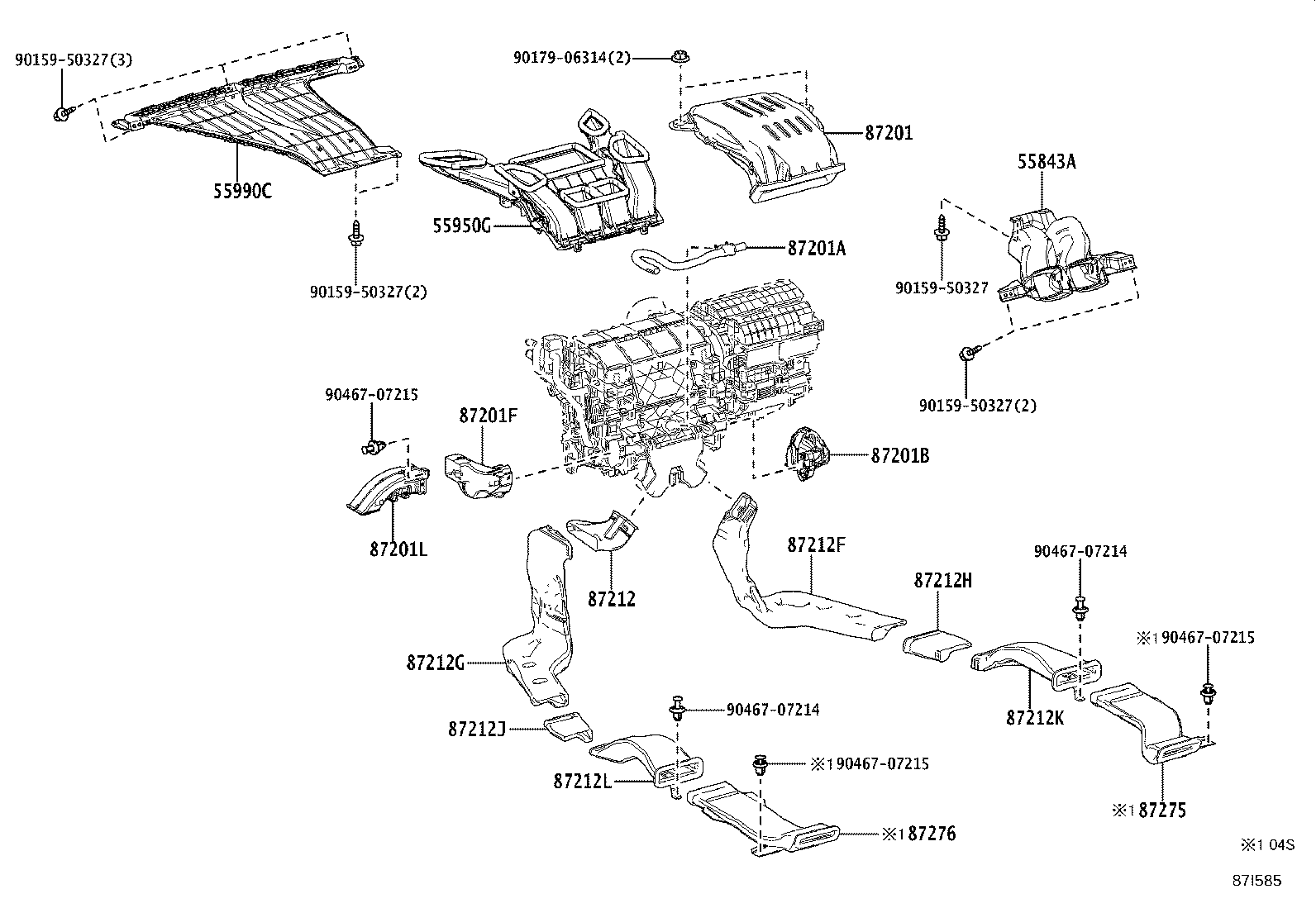 55843-58100 DUCT, HEATER TO REGISTER, NO.1 product image