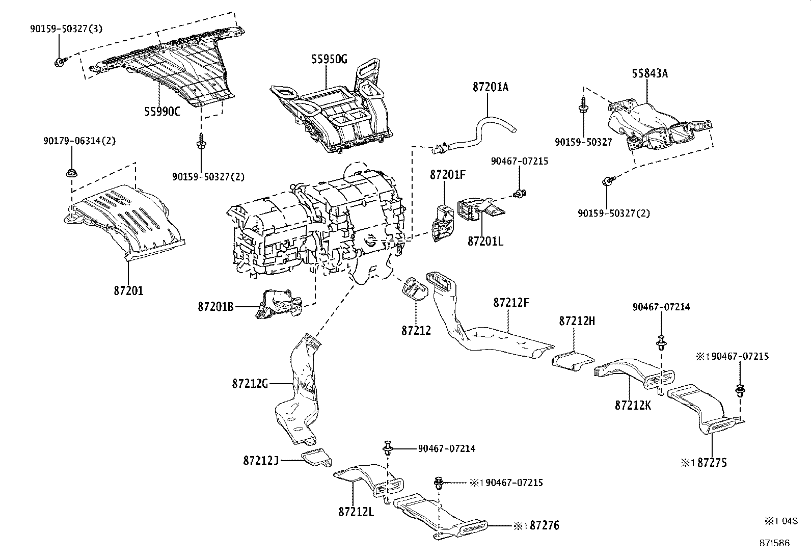 55843-58100 DUCT, HEATER TO REGISTER, NO.1 product image