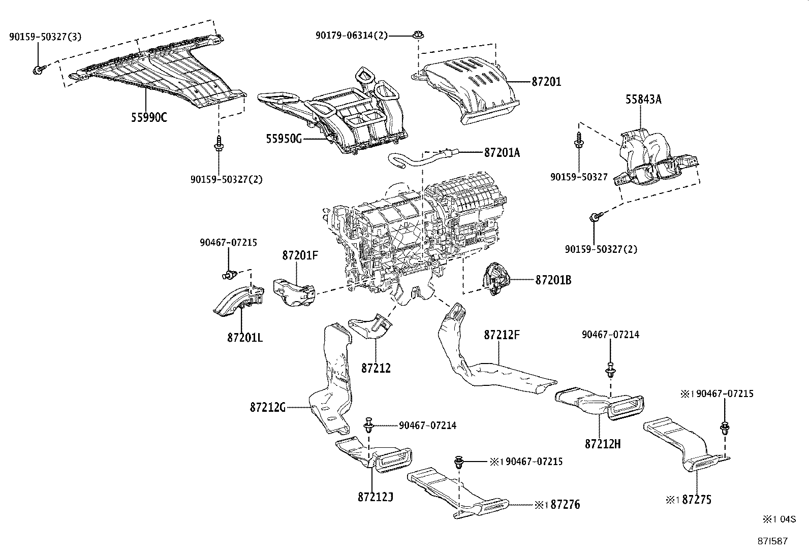 55843-58100 DUCT, HEATER TO REGISTER, NO.1 product image