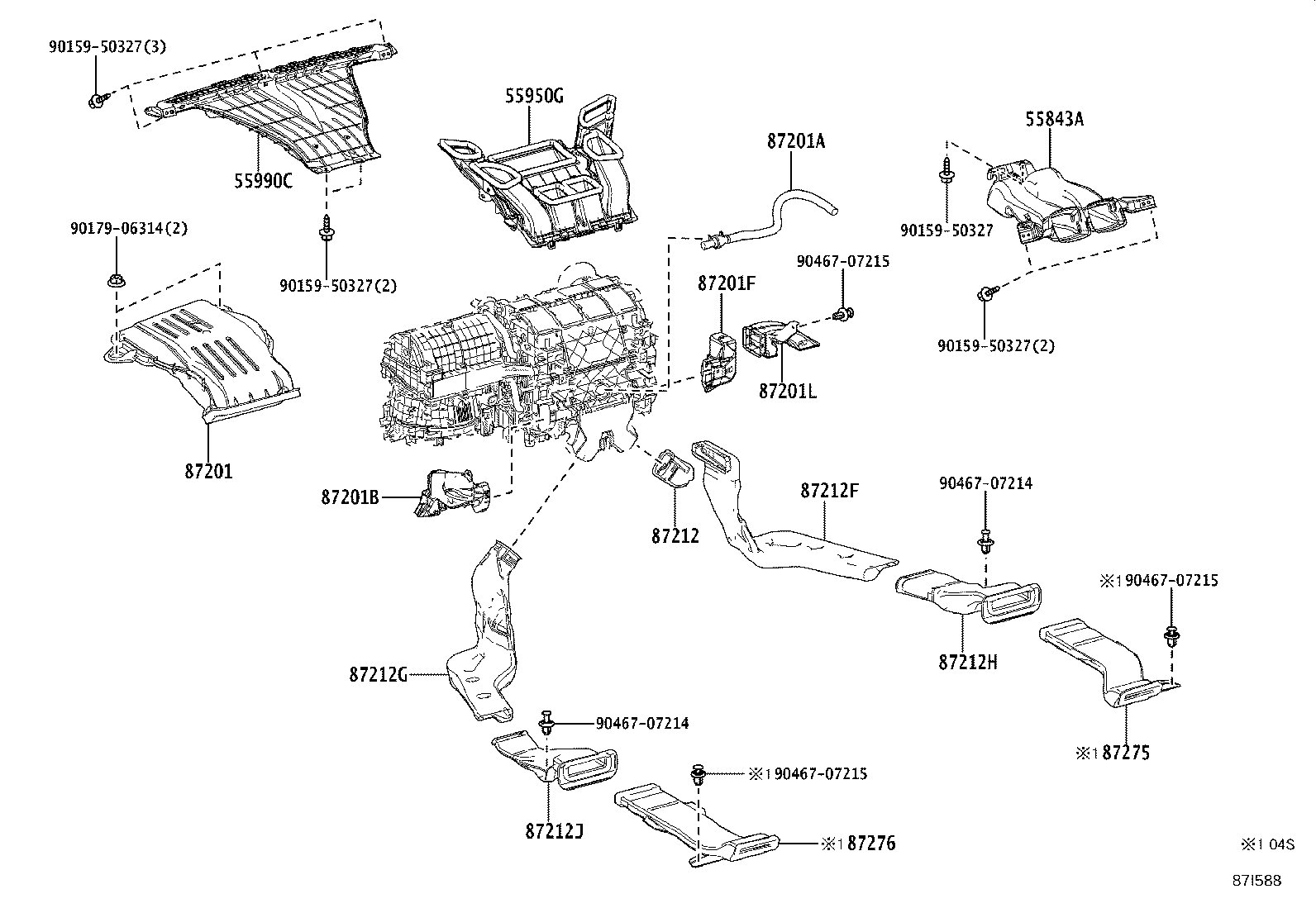 55843-58100 DUCT, HEATER TO REGISTER, NO.1 product image