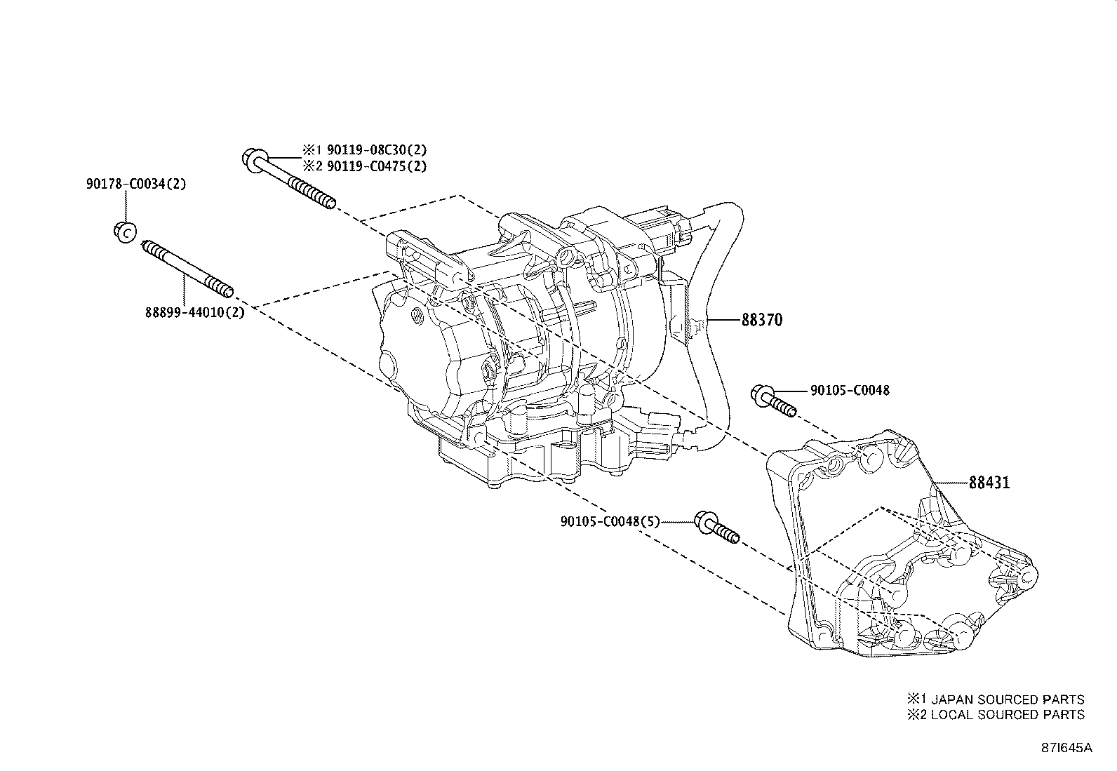 88431-F4020 BRACKET, COMPRESSOR MOUNTING, NO.1 product image