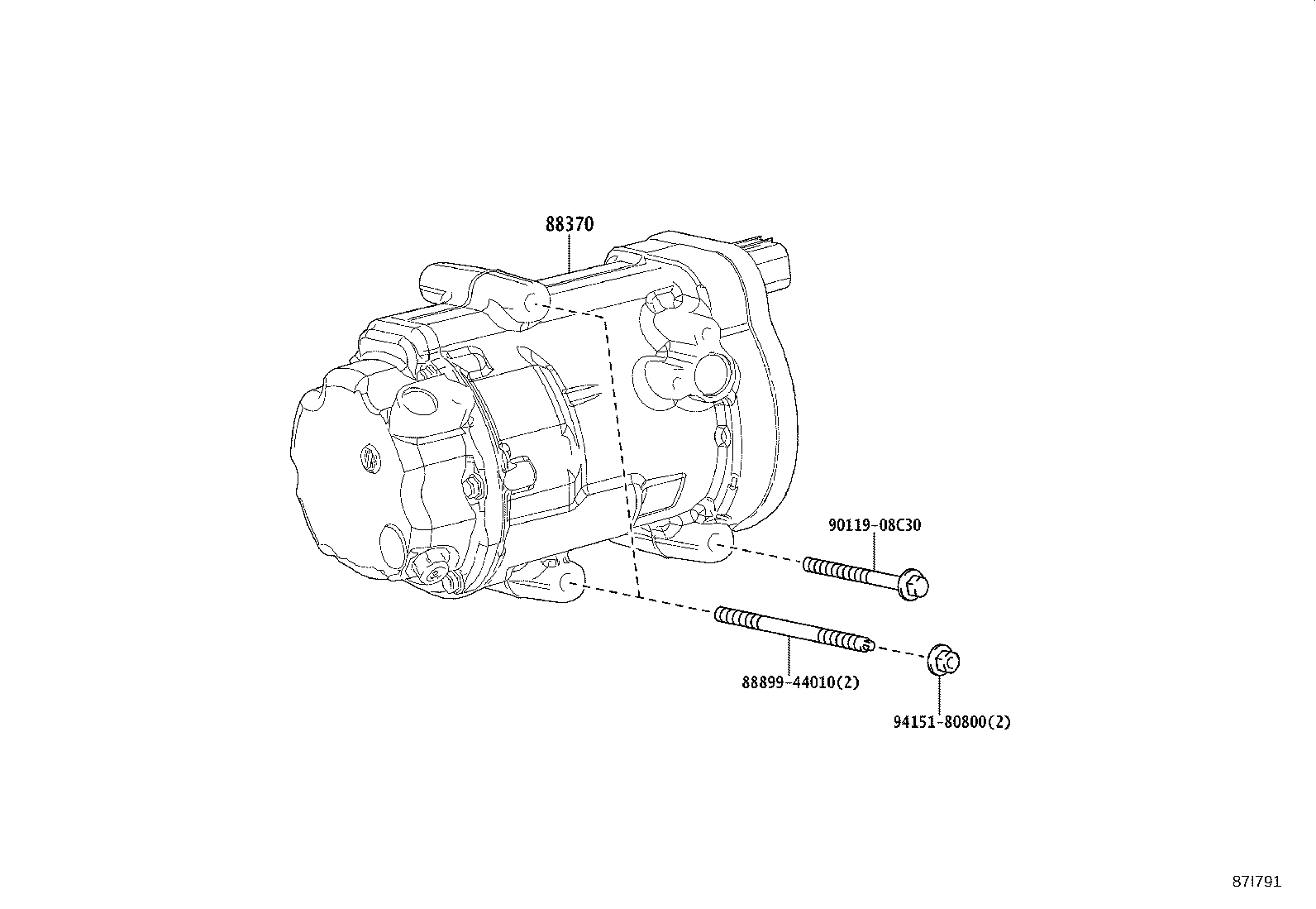 88370-42040 COMPRESSOR ASSY, W/MOTOR product image
