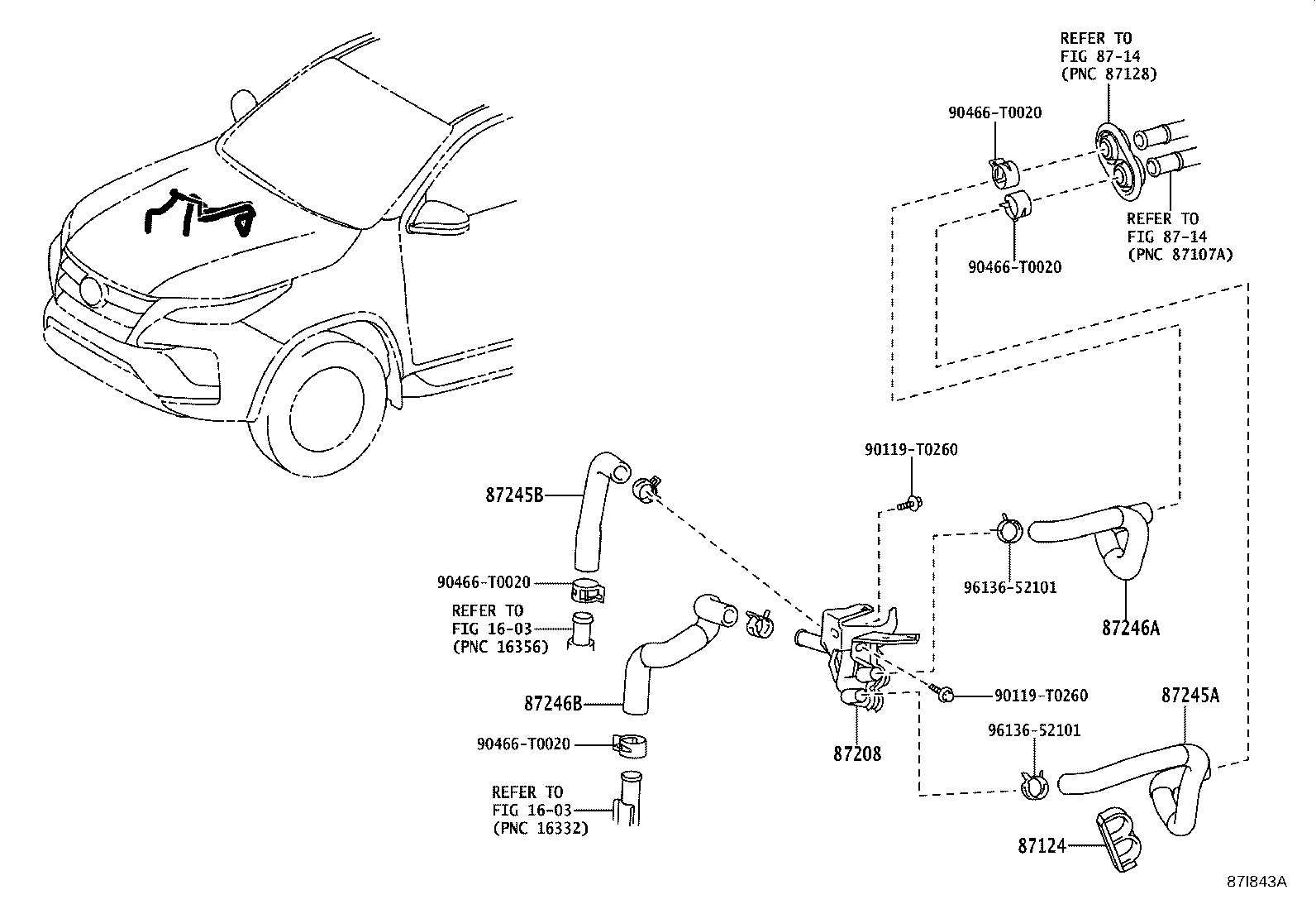87245-0KE71 HOSE, HEATER WATER, OUTLET A product image