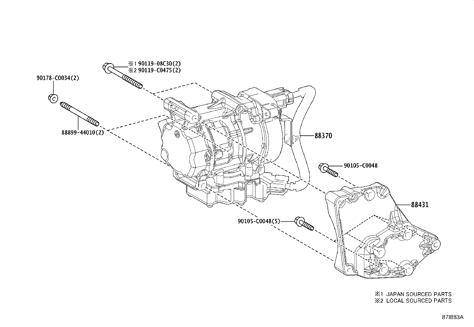88431-F4010 BRACKET, COMPRESSOR MOUNTING, NO.1 product image