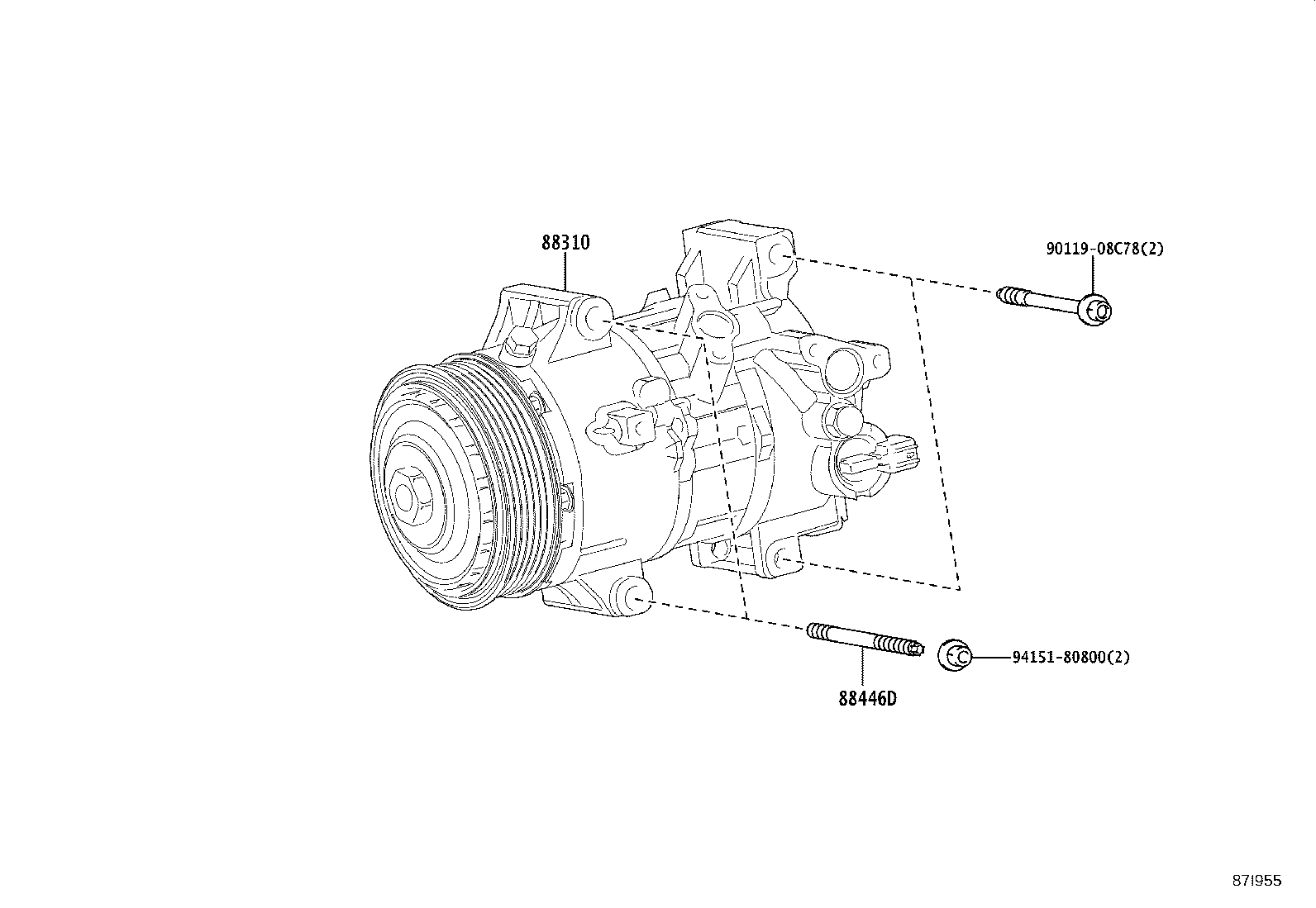 88310-12B80 COMPRESSOR ASSY, W/PULLEY product image