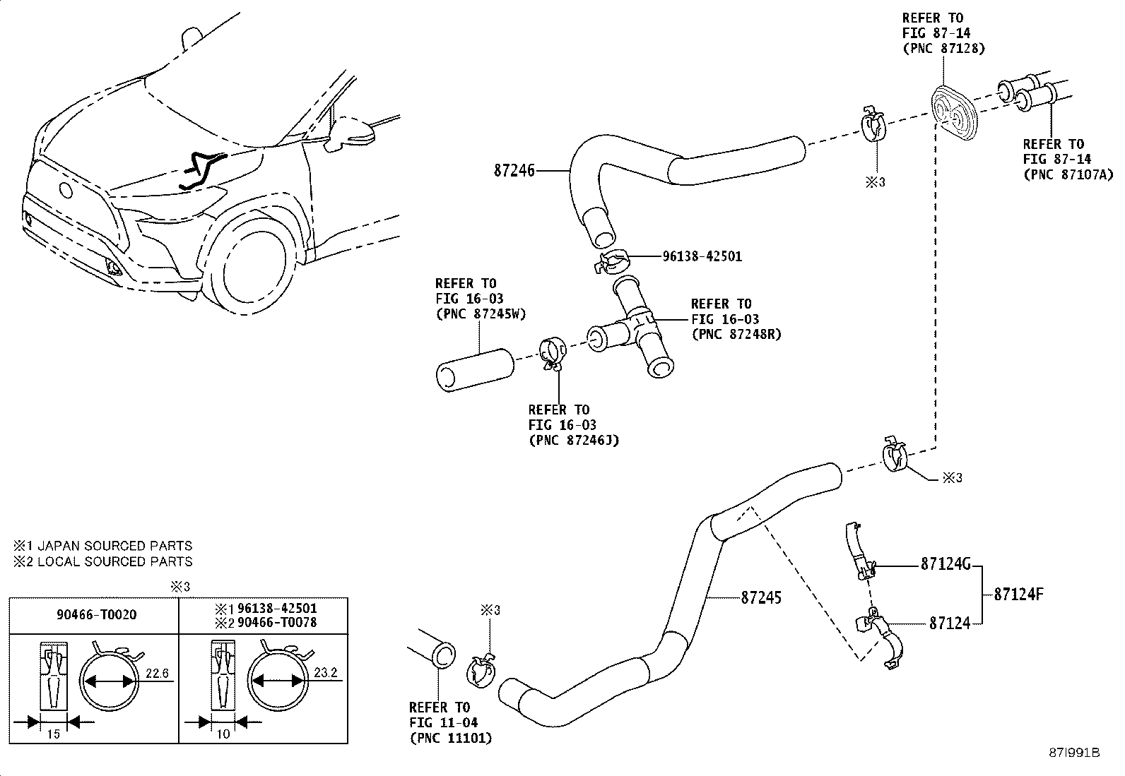 87245-0A020 HOSE, HEATER WATER, INLET product image