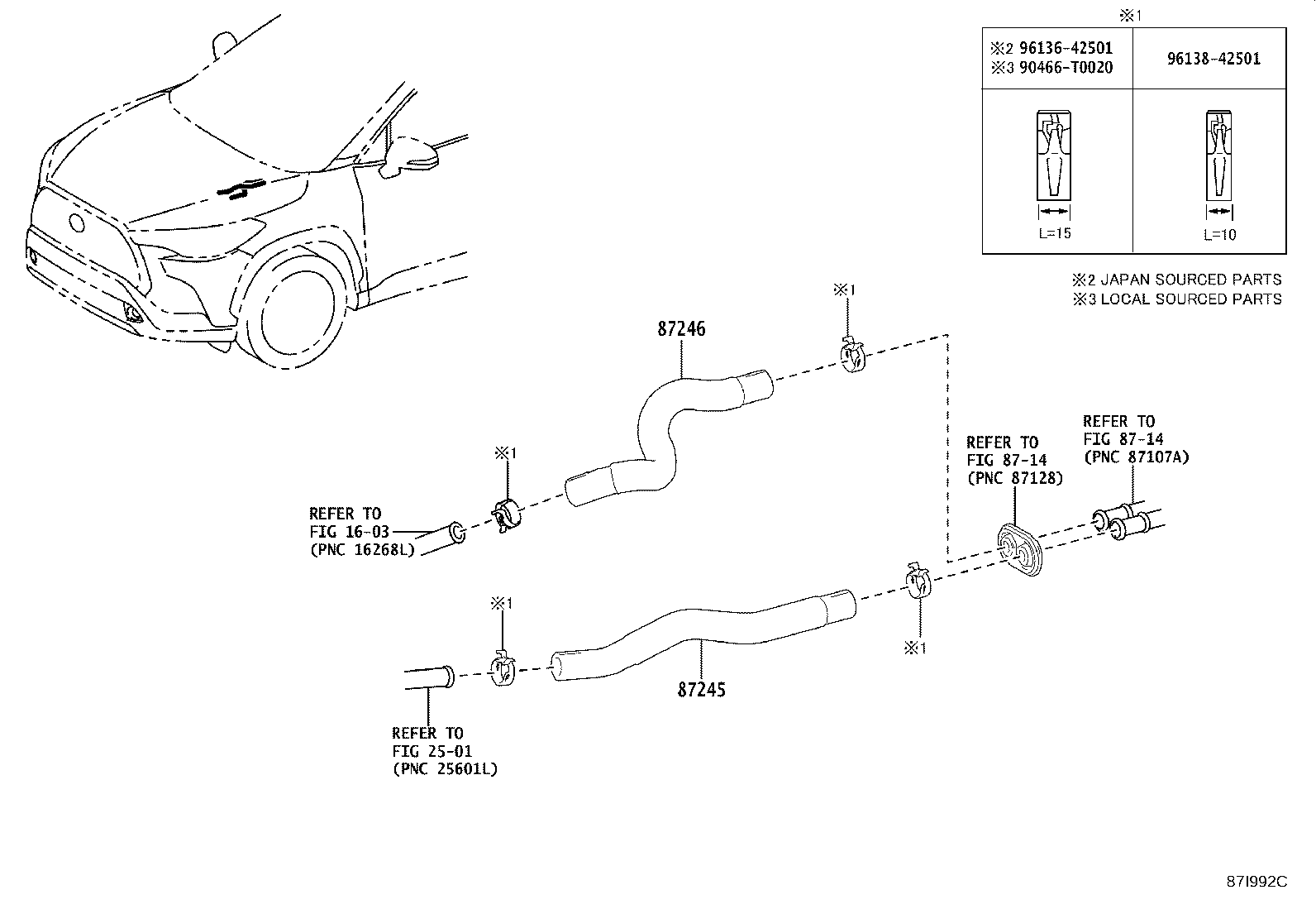87245-0A020 HOSE, HEATER WATER, INLET product image