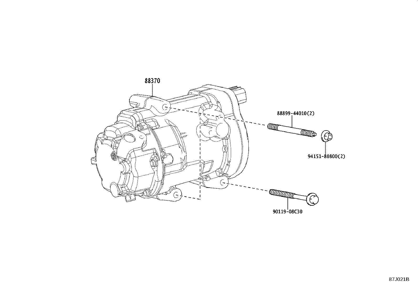 Toyota 88370-42080 COMPRESSOR ASSY, W/MOTOR