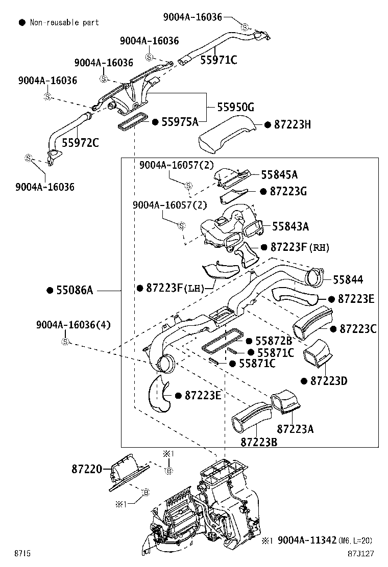 55844-BZ090 DUCT, HEATER TO REGISTER, NO.2 product image