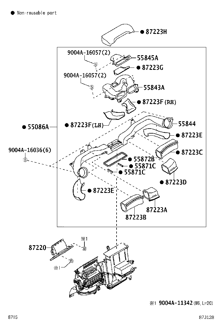 55844-BZ090 DUCT, HEATER TO REGISTER, NO.2 product image