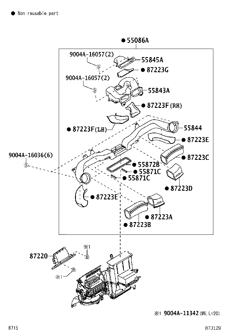 55844-BZ090 DUCT, HEATER TO REGISTER, NO.2 product image