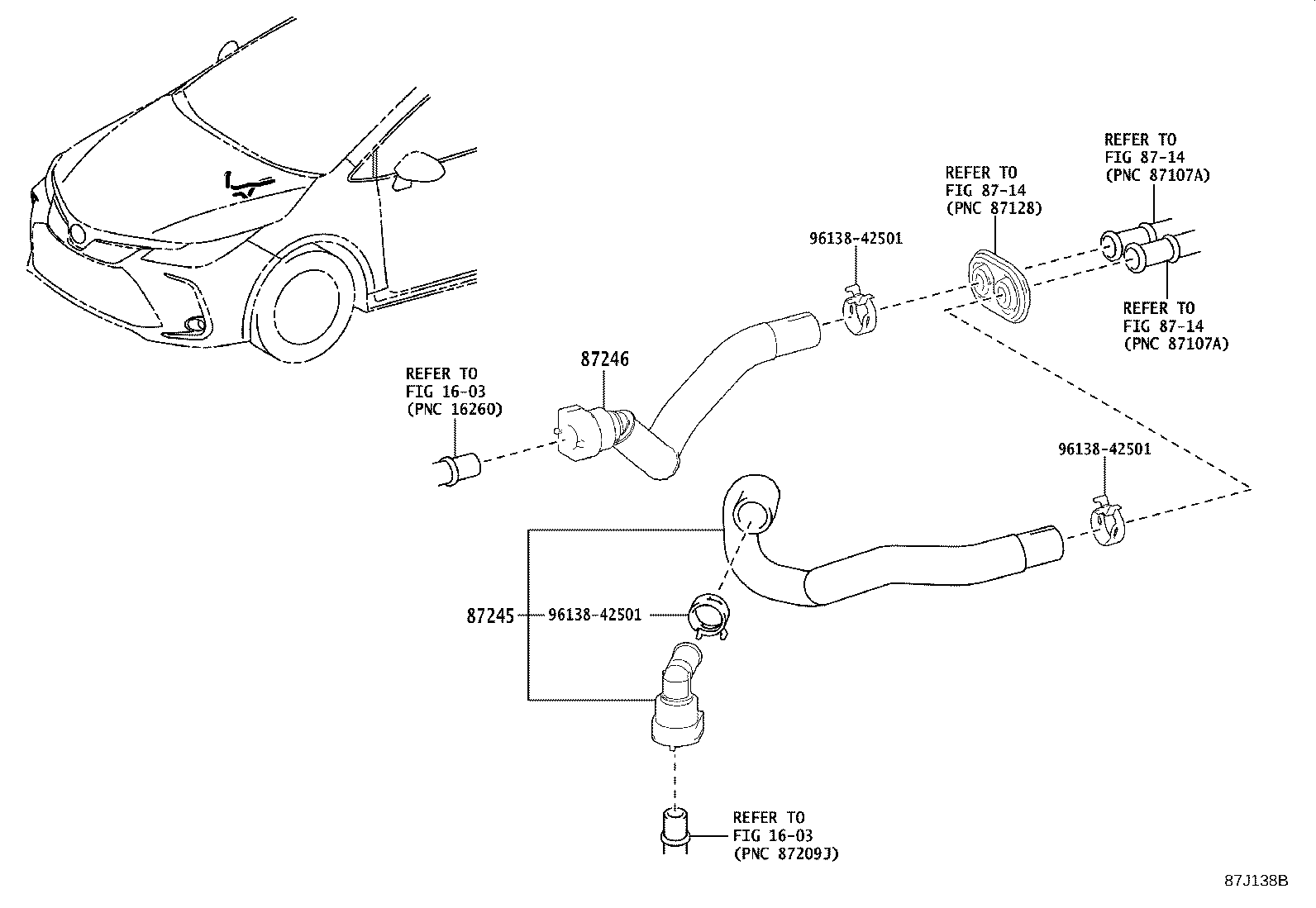 87245-F4100 HOSE, HEATER WATER, OUTLET product image