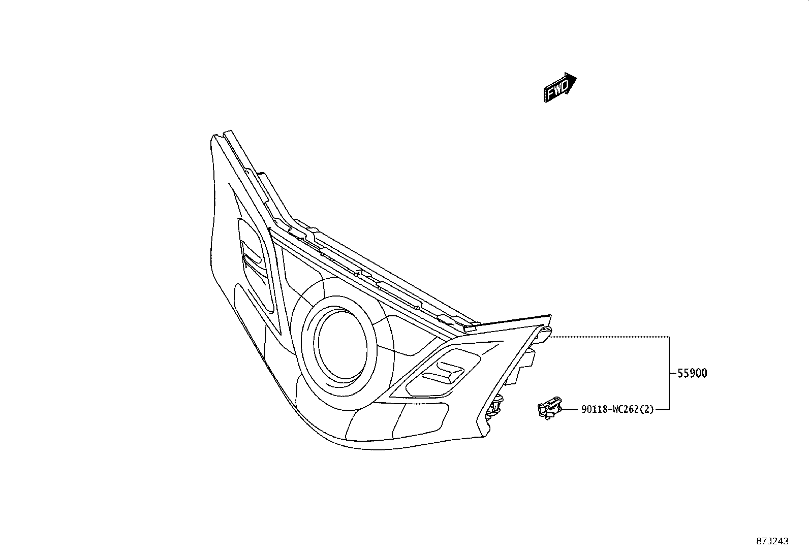 55870-WC002 DUCT SUB-ASSY, HEATER TO REGISTER, NO.2 product image