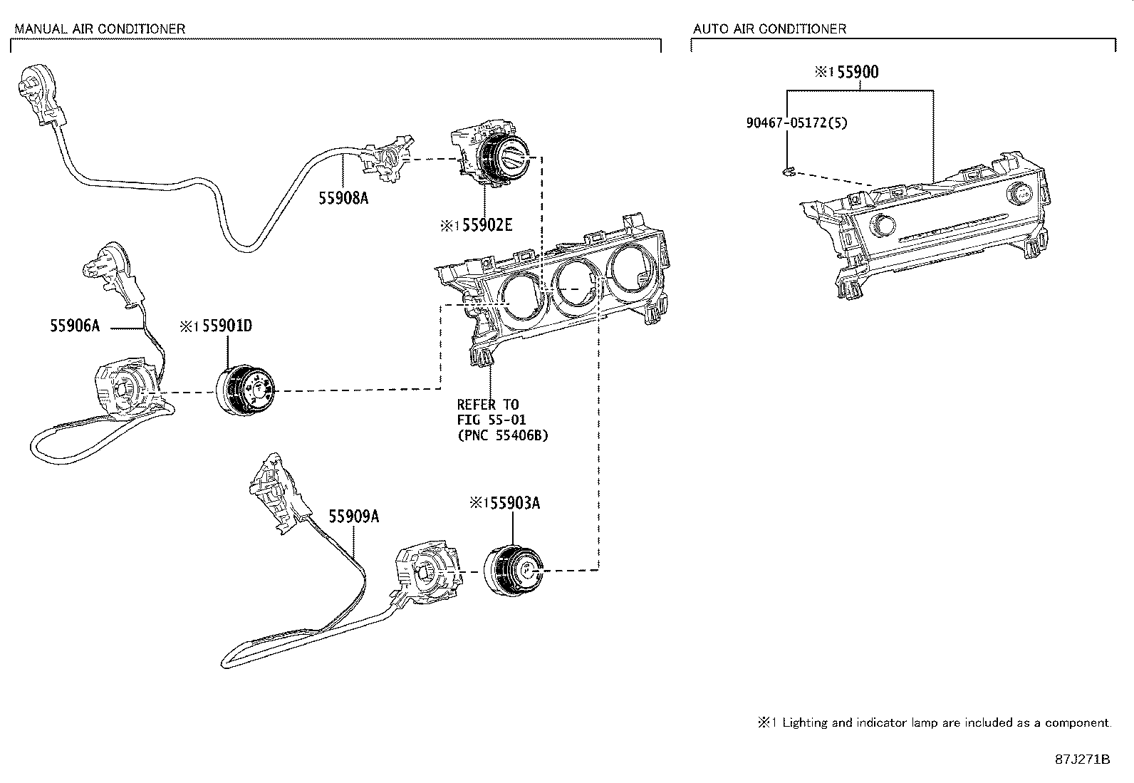 55900-52B50 CONTROL ASSY, AIR CONDITIONER product image