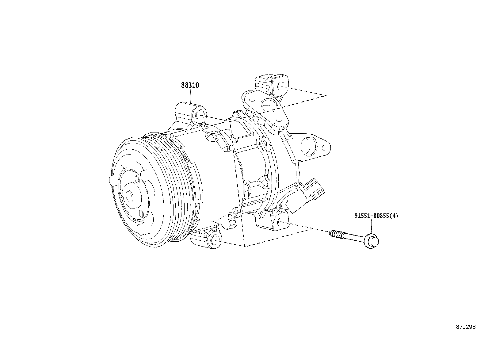 88310-52830 COMPRESSOR ASSY, W/PULLEY product image