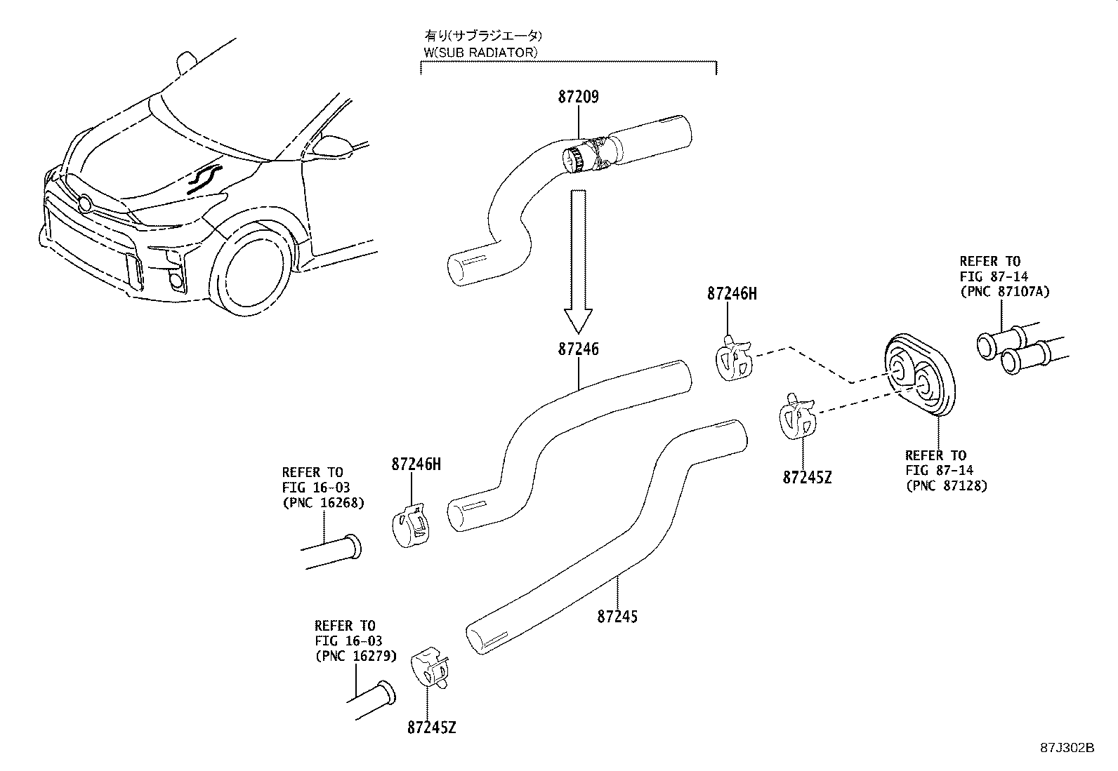 Toyota 87209-52390 HOSE SUB-ASSY, WATER