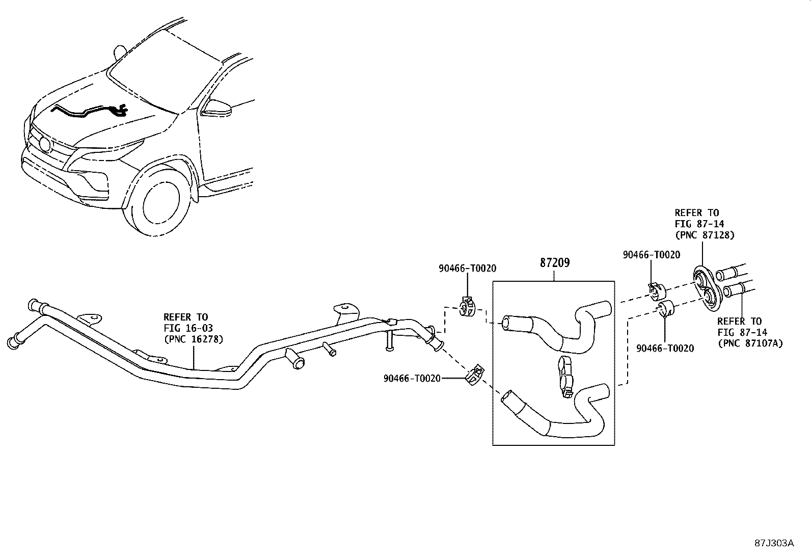 87245-0KE71 HOSE, HEATER WATER, OUTLET A product image