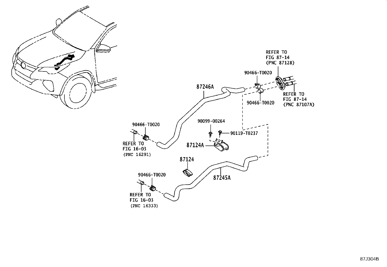 87245-0KE71 HOSE, HEATER WATER, OUTLET A product image