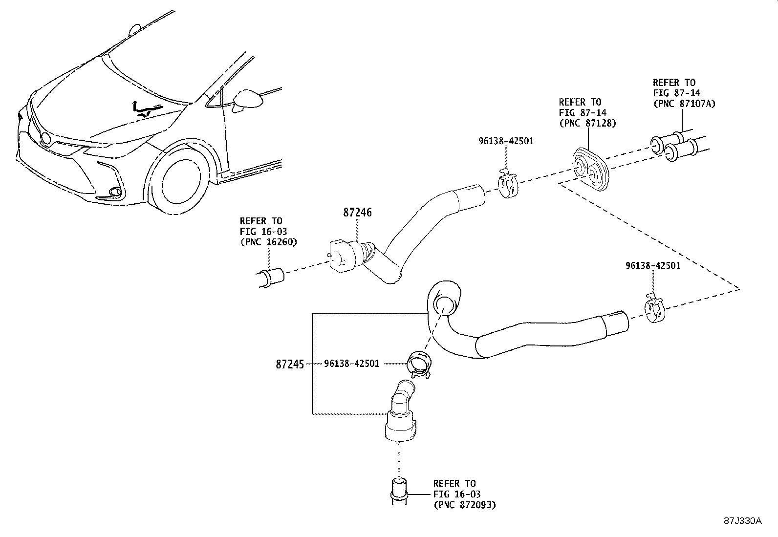87209-47030 HOSE, HEATER WATER, OUTLET product image