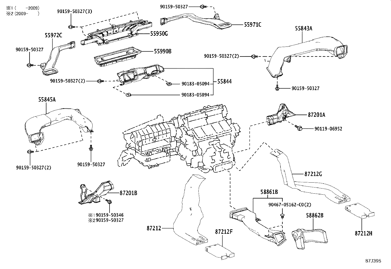 55844-53100 DUCT, HEATER TO REGISTER, NO.2 product image
