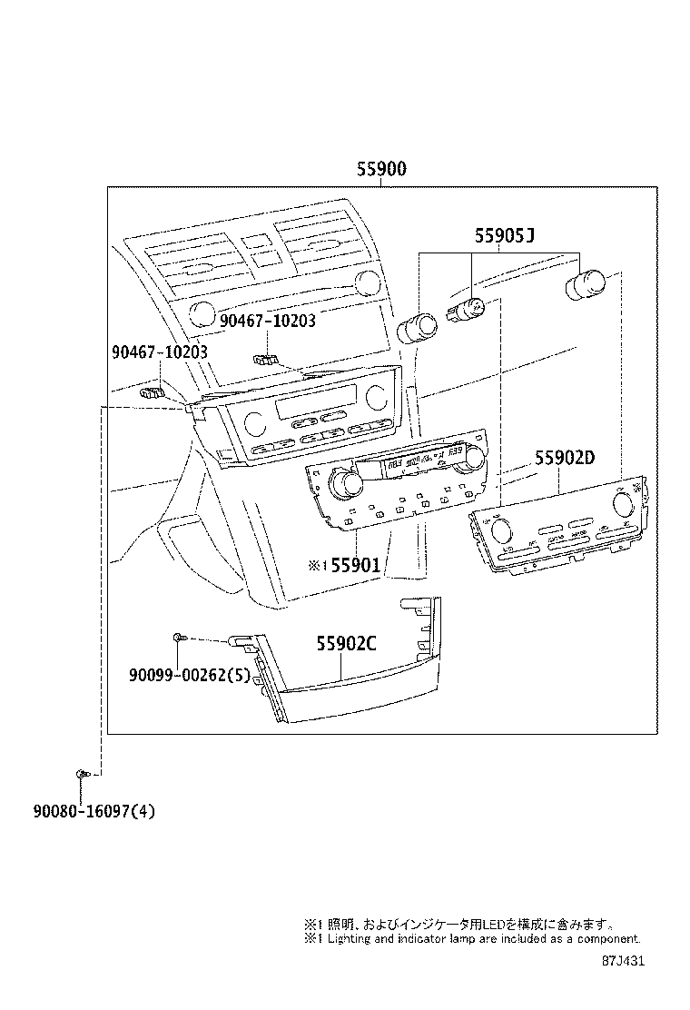 55900-06271 CONTROL ASSY, AIR CONDITIONER product image